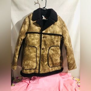 Vintage Wiman XL Women Suede Faux Fur Coat